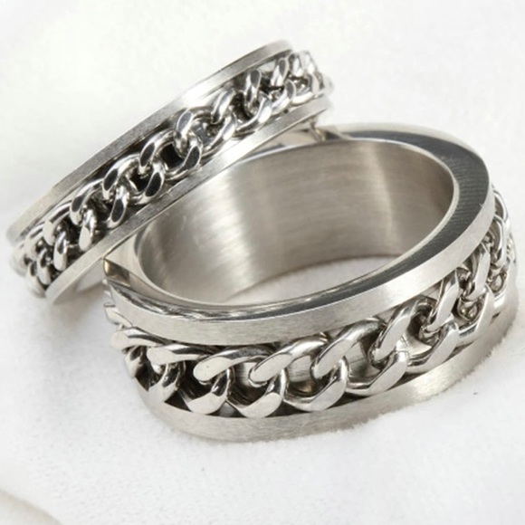 Men’s stainless steel spinner chain ring - Picture 3 of 4
